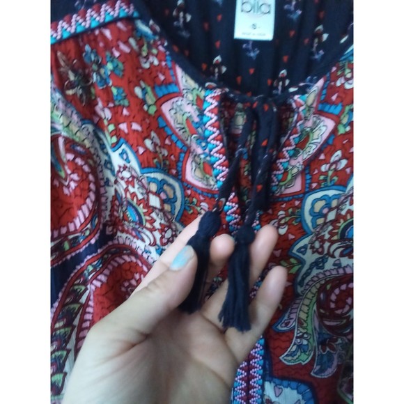 Bila boho paisley print sleeveless top small - Picture 4 of 8